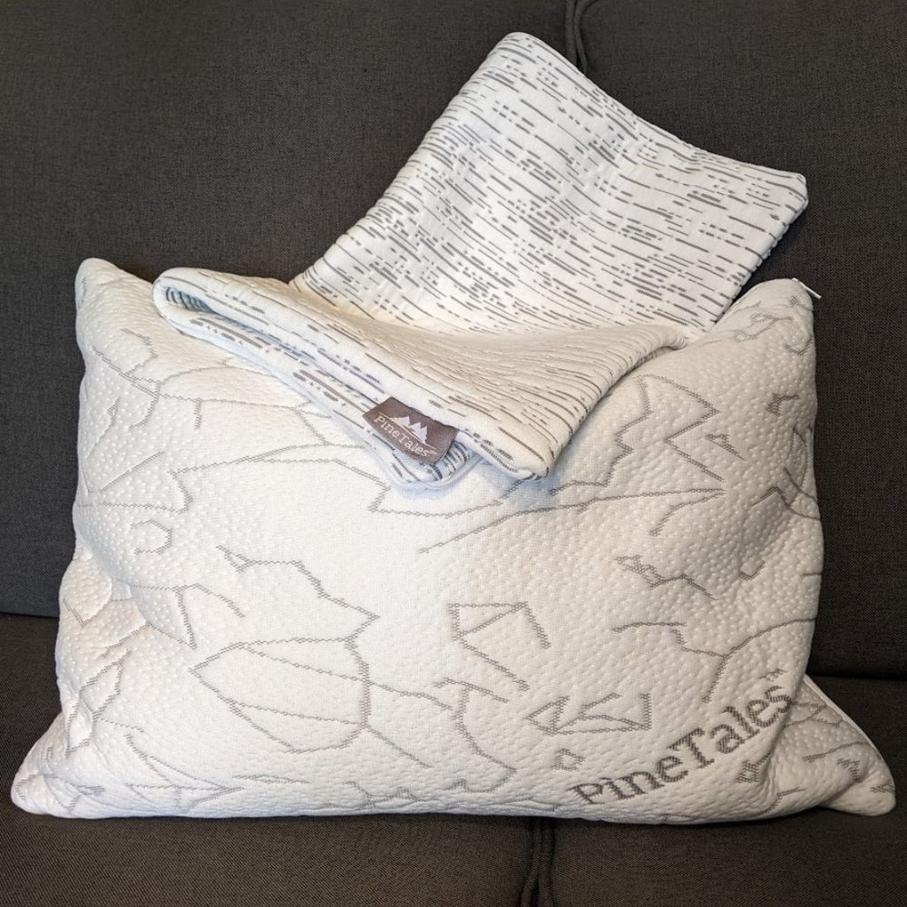 LIKE NEW PineTales Premium Millet Pillow Plus Bonus Pillow Case, Size 14"x20"